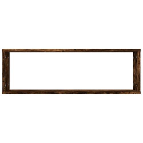 Væghylder 2 stk. 80x15x26,5 cm konstrueret træ røget egetræ