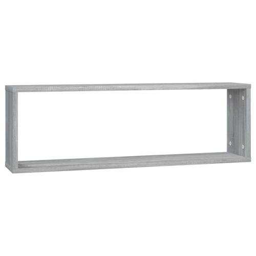 Væghylder 2 stk. 80x15x26,5 cm konstrueret træ grå sonoma-eg
