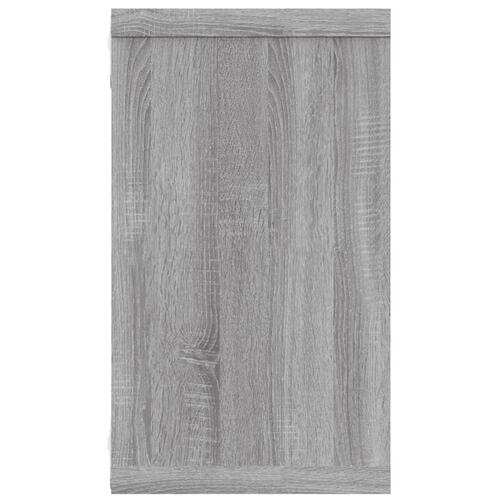 Væghylder 2 stk. 80x15x26,5 cm konstrueret træ grå sonoma-eg