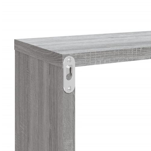 Væghylder 2 stk. 80x15x26,5 cm konstrueret træ grå sonoma-eg