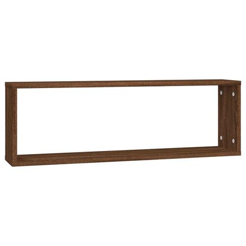 Væghylder 2 stk. 80x15x26,5 cm konstrueret træ brunt egetræ