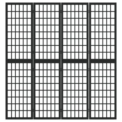4-panels rumdeler 160x170 cm foldbar japansk stil sort