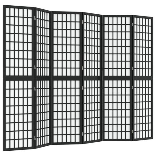 6-panels rumdeler 240x170 cm foldbar japansk stil sort