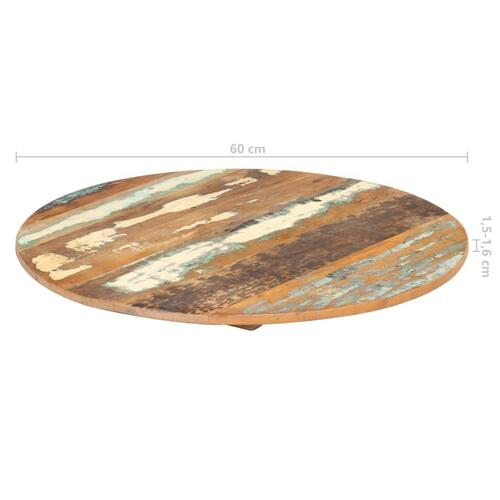 Bordplade 60 cm 15-16 mm rund massivt genbrugstræ