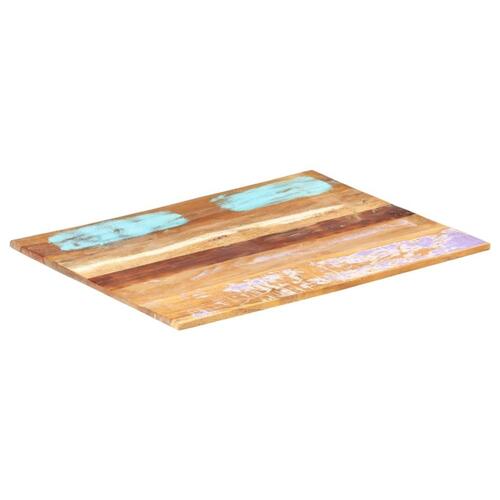 Rektangulær bordplade 60x70 cm 15-16 mm massivt genbrugstræ