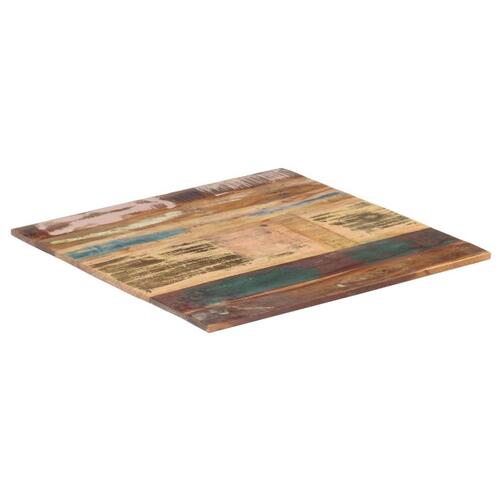 Firkantet bordplade 70x70 cm 15-16 mm massivt genbrugstræ