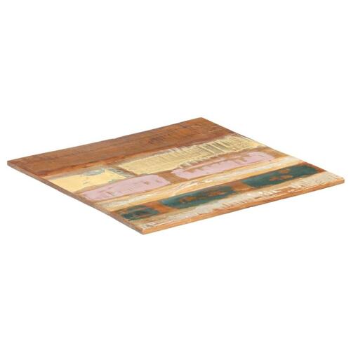 Bordplade 80x80 cm 15-16 mm firkantet massivt genbrugstræ