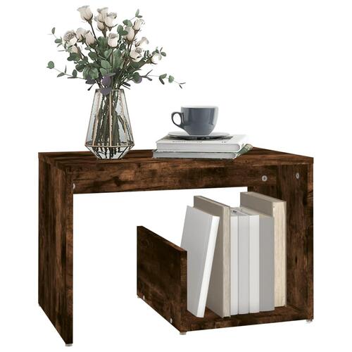 Sidebord 59x36x38 cm konstrueret træ røget egetræsfarve
