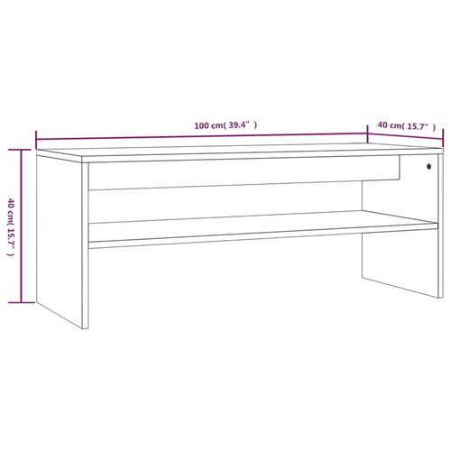 Sofabord 100x40x40 cm konstrueret træ brun egetræsfarve