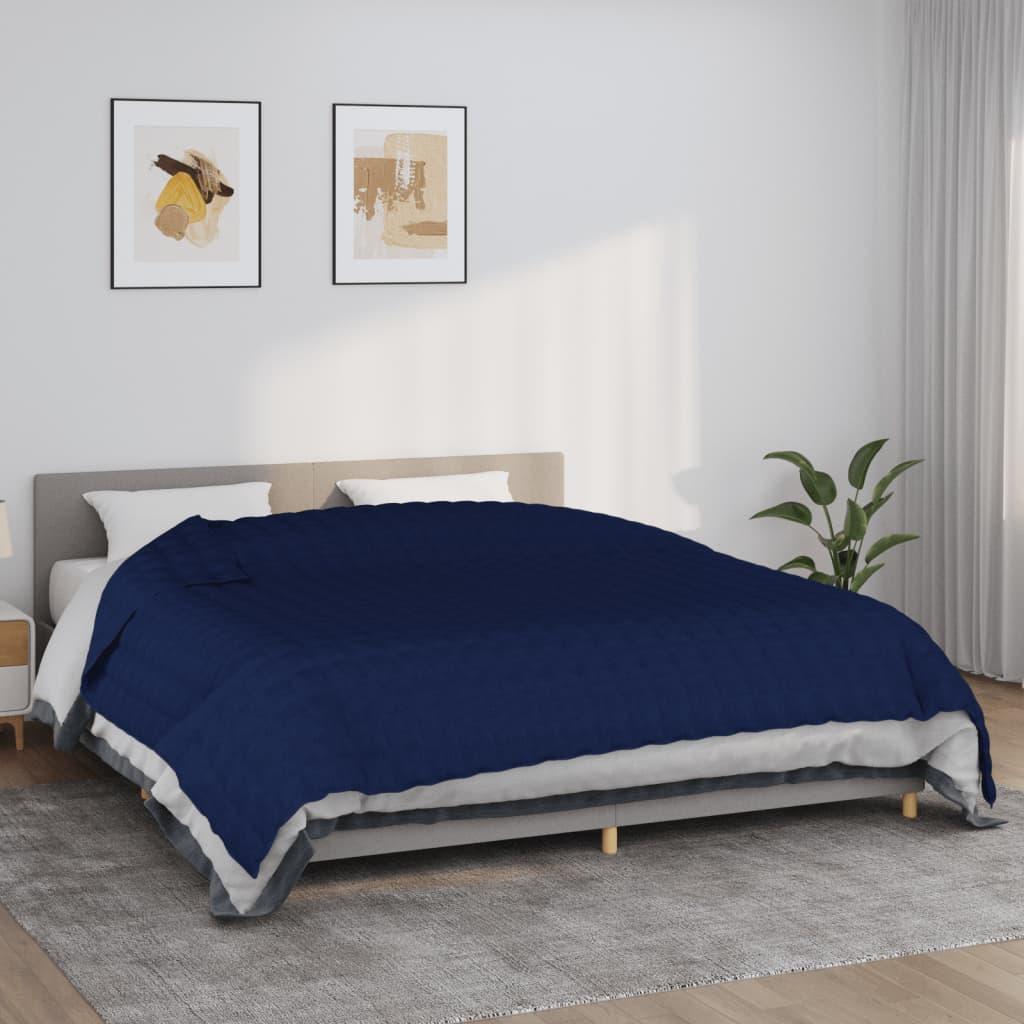 Tyngdetæppe 235x290 cm 15 kg stof blå
