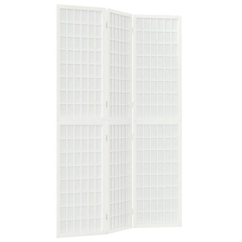 3-panels rumdeler 120x170 cm foldbar japansk stil hvid