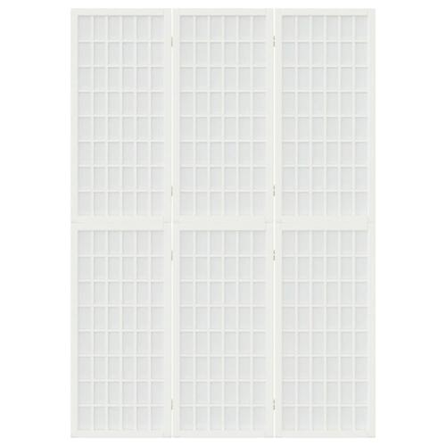 3-panels rumdeler 120x170 cm foldbar japansk stil hvid