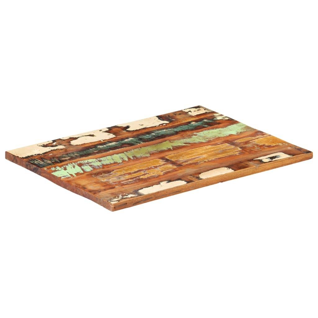 Bordplade 60x80 cm 25-27 mm rektangulær massivt genbrugstræ