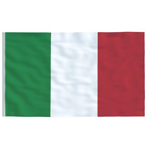 Italien flag og flagstang 5,55 m aluminium