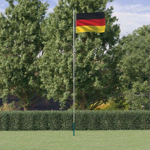 Tyskland flag og flagstang 6,23 m aluminium