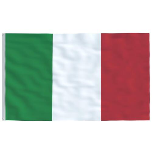 Italien flag og flagstang 6,23 m aluminium