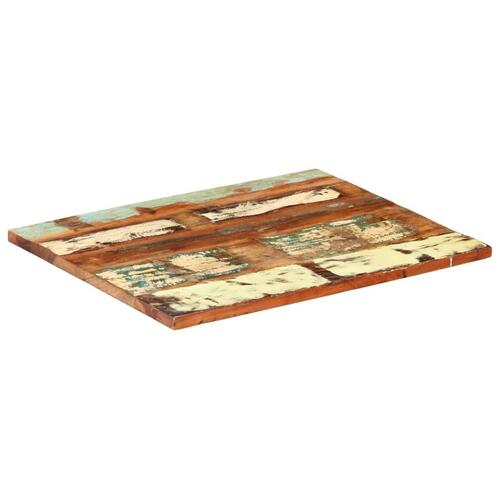 Bordplade 60x80 cm 25-27 mm rektangulær massivt genbrugstræ