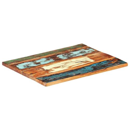 Bordplade 60x80 cm 25-27 mm rektangulær massivt genbrugstræ