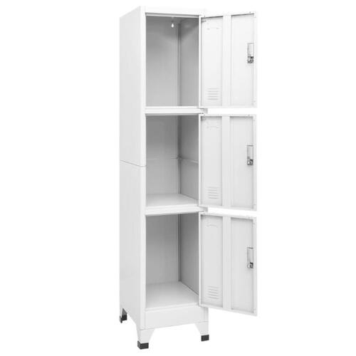Lockerskab med tre rum 38x45x180 cm