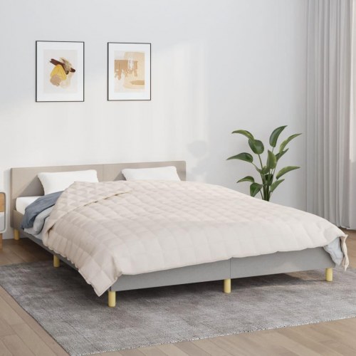 Tyngdetæppe 200 × 200 cm - 9 kg, stof i lys cremefarve