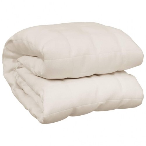 Tyngdetæppe 200 × 200 cm - 9 kg, stof i lys cremefarve