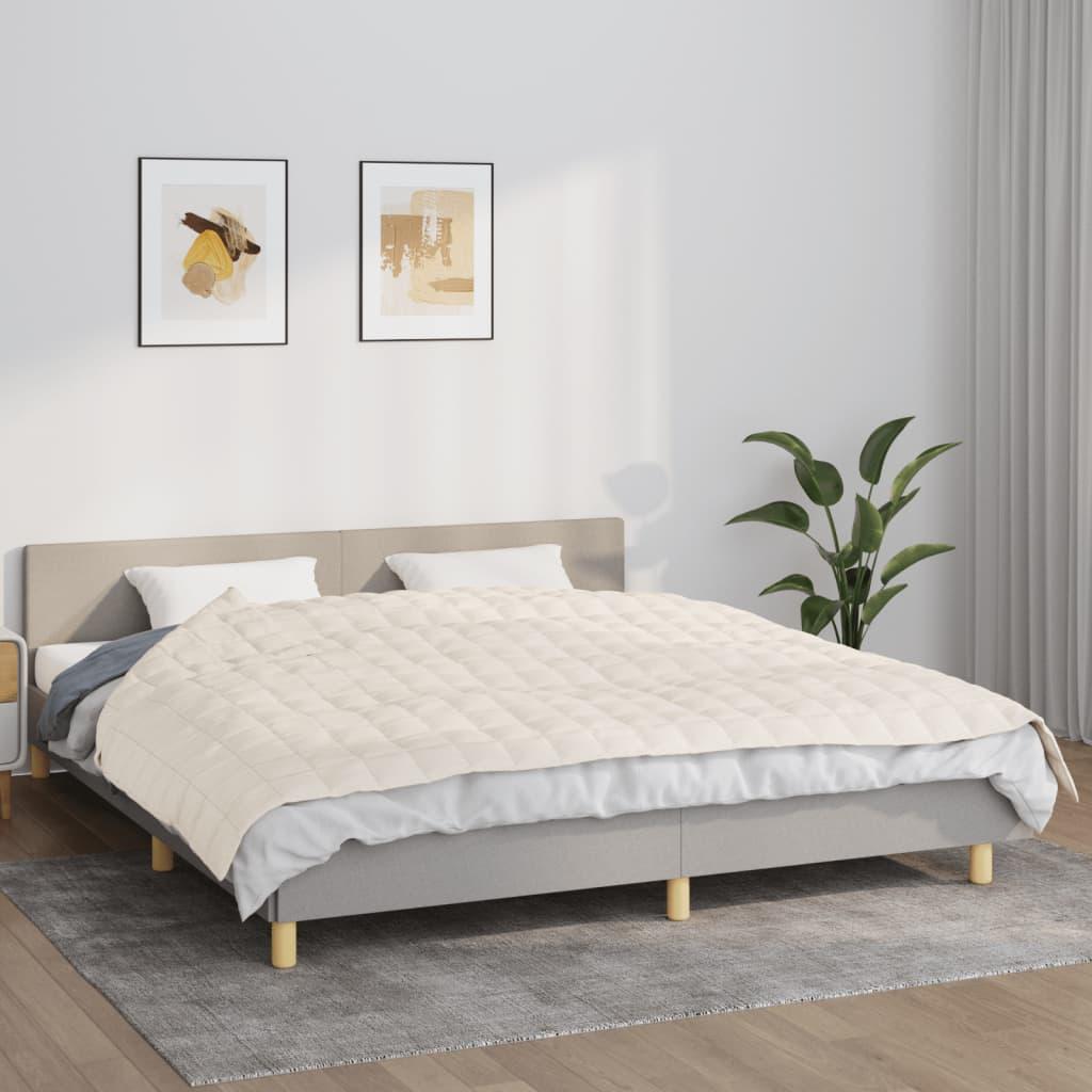 Tyngdetæppe Stof Lys Farve Creme - 155 x 220 cm / 7 kg