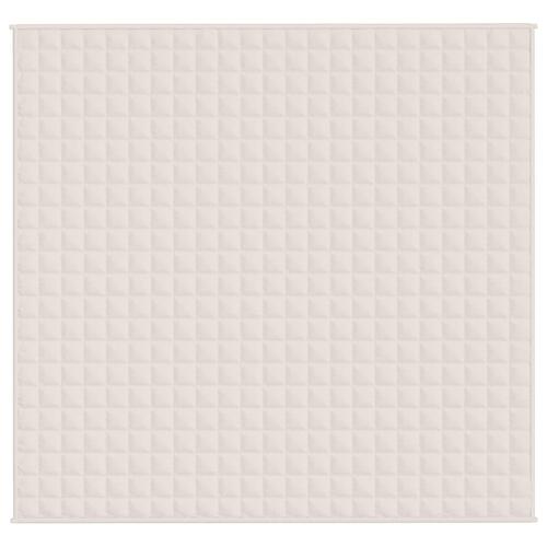 Tyngdetæppe 220x235 cm 11 kg stof lys cremefarve