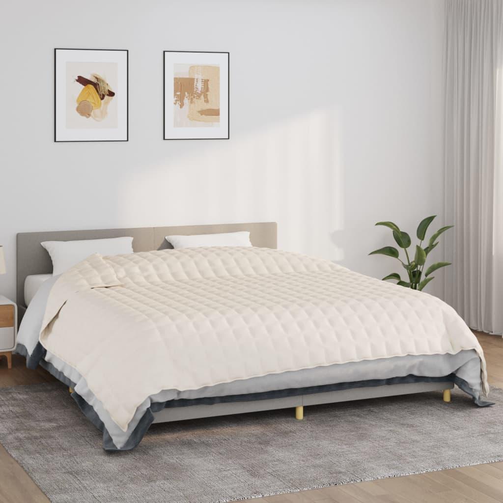 Tyngdetæppe 220x260 cm 15 kg stof lys cremefarve