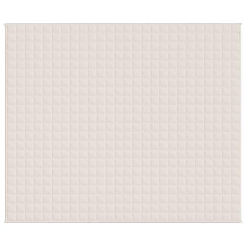 Tyngdetæppe 220x260 cm 15 kg stof lys cremefarve