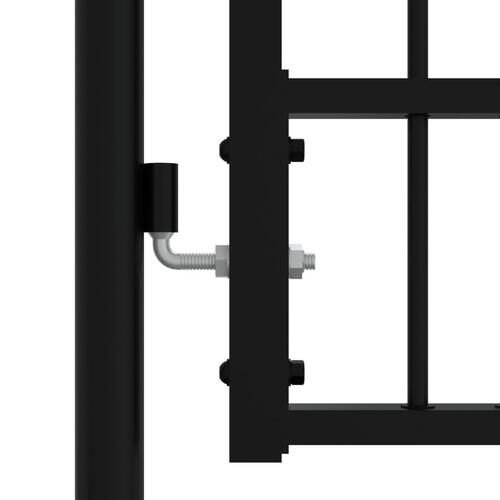 Hegnslåge med spydtop 103x200 cm pulverlakeret stål sort