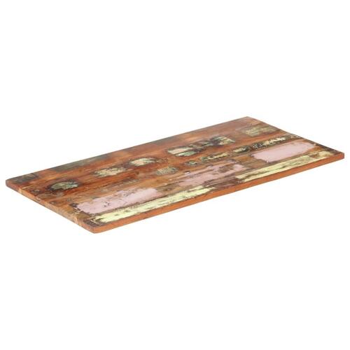 Rektangulær bordplade 60x120 cm 25-27 mm massivt genbrugstræ