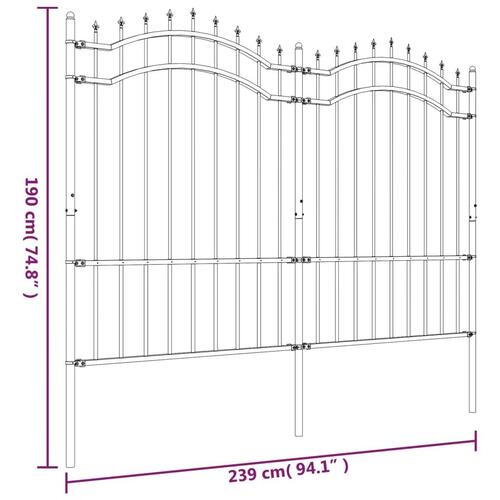 Havehegn med spydtop 190 cm pulverlakeret stål sort