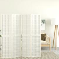 4-panels rumdeler 160x170 cm foldbar japansk stil hvid