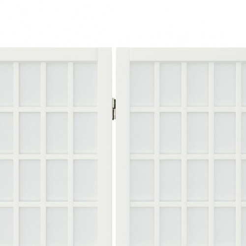 5-panels rumdeler i japansk stil - foldbar, hvid 200×170 cm