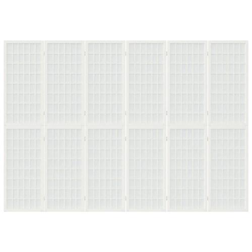 6-panels rumdeler 240x170 cm foldbar japansk stil hvid