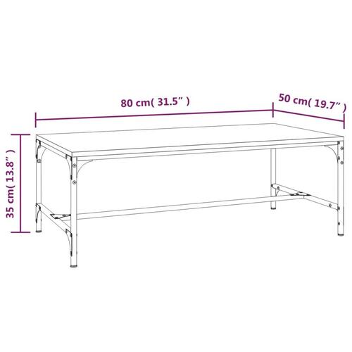 Sofabord 80x50x35 cm konstrueret træ sort