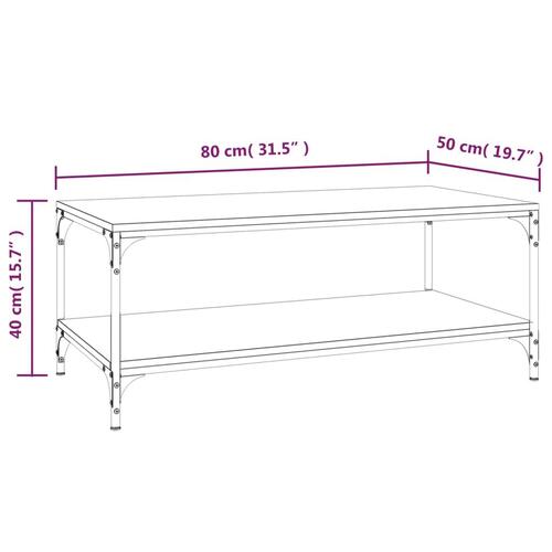 Sofabord 80x50x40 cm konstrueret træ sort