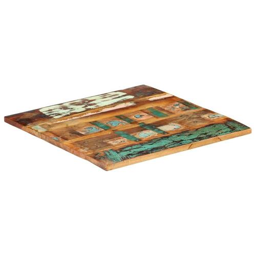 Bordplade 80x80 cm 25-27 mm firkantet massivt genbrugstræ