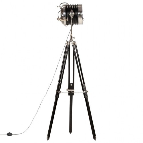 Gulvlampe med trefod 171 cm massivt mangotræ