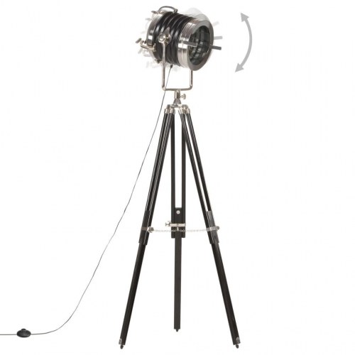 Gulvlampe med trefod 171 cm massivt mangotræ
