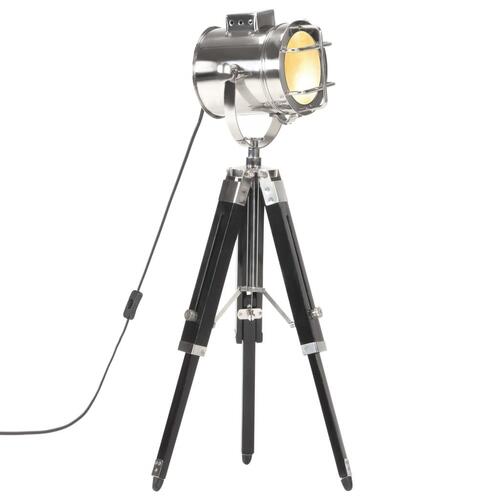 Gulvlampe med trefod 69 cm massivt mangotræ sort