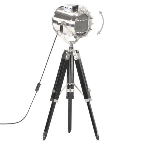 Gulvlampe med trefod 69 cm massivt mangotræ sort