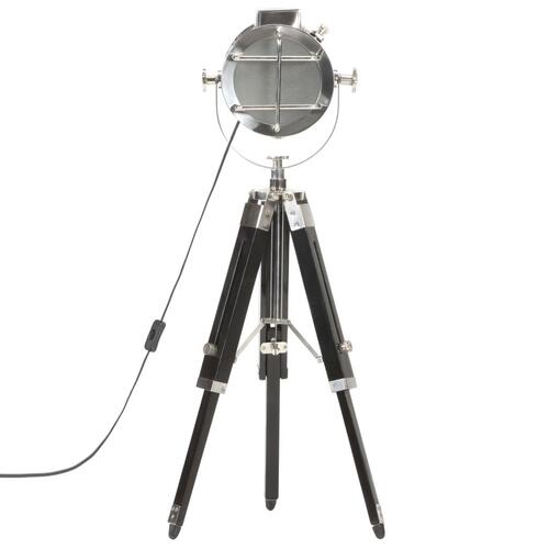 Gulvlampe med trefod 69 cm massivt mangotræ sort