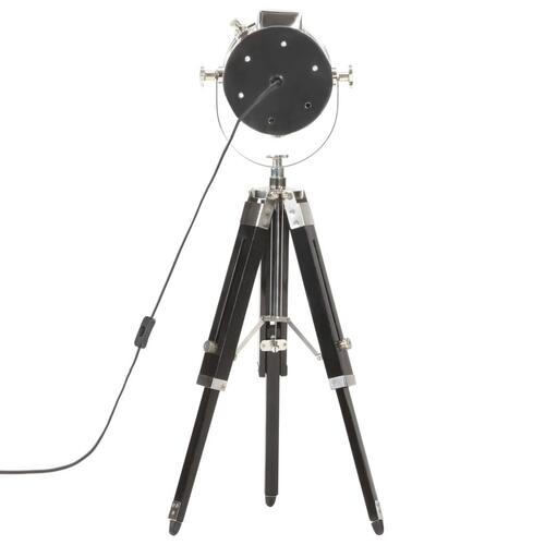 Gulvlampe med trefod 69 cm massivt mangotræ sort