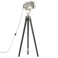 Gulvlampe med trefod 97 cm massivt mangotræ sort