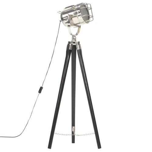 Gulvlampe med trefod 97 cm massivt mangotræ sort