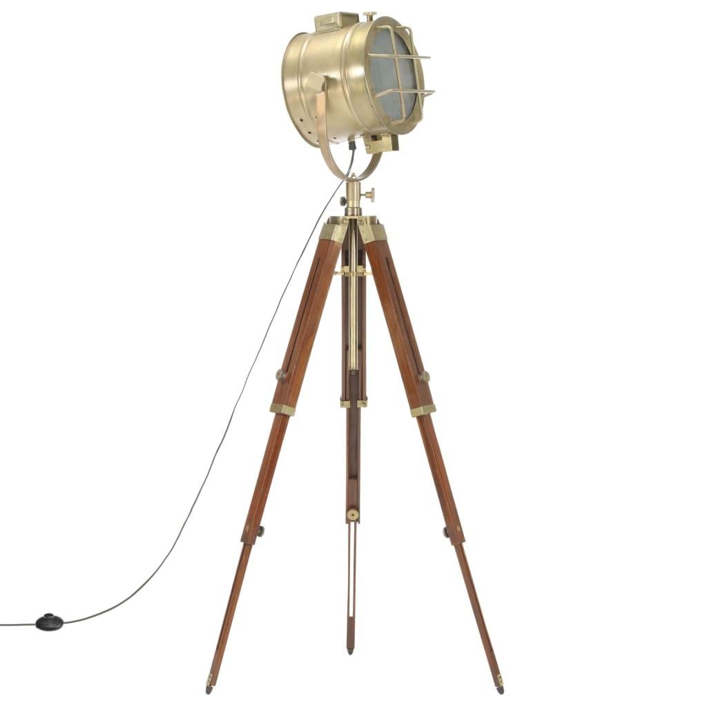 Gulvlampe med trefod 165 cm massivt mangotræ