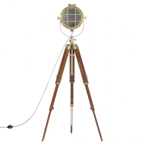 Gulvlampe med trefod 165 cm massivt mangotræ