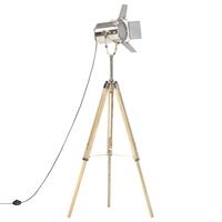 Gulvlampe med trefod 140 cm massivt mangotræ
