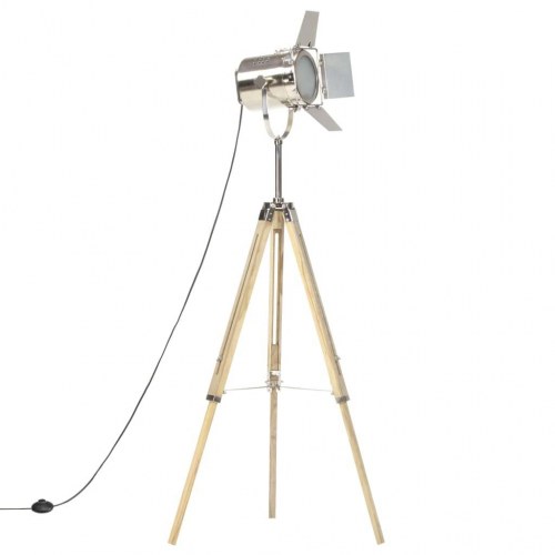 Gulvlampe med trefod i massivt mangotræ - justerbar 103-140 cm